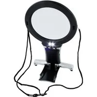 LightCraft Dual Purpose Neck and Desk Magnifier with Twin Bulb LED DayLight Light