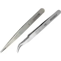 Hobbies Fine Straight and Extra Fine Curved Stainless Steel Tweezers