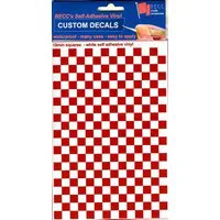 Vinyl Squares Chequer Pattern Red White