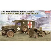 Academy 1/72 Scale WWII US Ambulance & Towing Tractor Model Kit