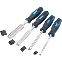 Draper Soft Grip Bevel Edge Wood Chisel Set (4 Piece)