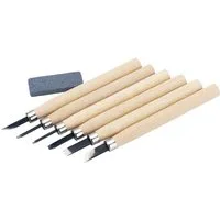 6-piece Miniature Carving Set And Stone