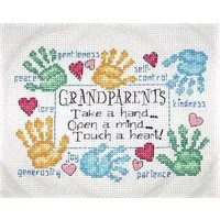 Cross Stitch - Grandparents Touch a Heart