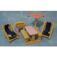 Painted Woodblock Play Furniture Sets (Not to Scale)