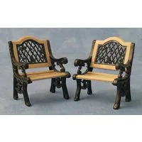 Pair of Iron Garden Chairs for 12th Scale Dolls House