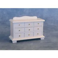 9 Draw Sideboard in White for 12th Scale Dolls House