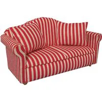 Red Striped 2 Seat Sofa for 12th Scale Dolls House