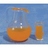 Jug Glass and Orange Juice for 12th Scale Dolls House