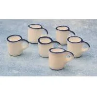 White Enamel Mugs x 6 for 12th Scale Dolls House