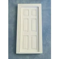 White Wooden 6 Panel Door for 12th Scale Dolls House