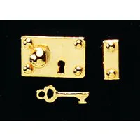 Brass Lock and Key Set for 12th Scale Dolls House