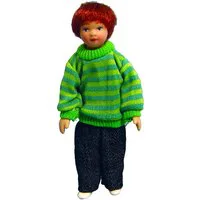 Porcelain Boy In Sweater for 12th Scale Dolls House