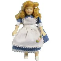 Girl in Alice Dress for 12th Scale Dolls House