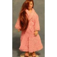 Poseable Lady In Robe for 12th Scale Dolls House