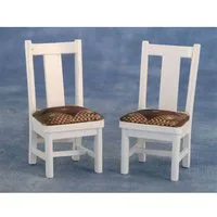 White Dining Chairs for 12th Scale Dolls House