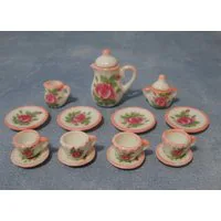 Pink Rose Tea Set for 12th Scale Dolls House