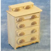 Bare Wood Chest of Drawers for 12th Scale Dolls House