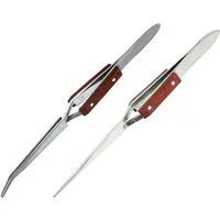 Hobbies Reverse Action Straight Tip and Curved Tip Tweezers with Fibre Grip