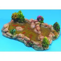 Garden Pond with Goldfish and Plants for 12th Scale Dolls House