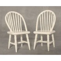 White Chairs x 2 for 12th Scale Dolls House