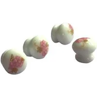 Small Rose Door Knobs Pack of 4 for 12th Scale Dolls House