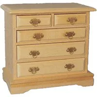 Bare Wood Fancy Chest of Drawers for 12th Scale Dolls House