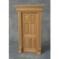 Unpainted Dentil Trim Wooden Door for 12th Scale Dolls House