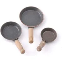 Set of 3 Frying Pans for 12th Scale Dolls House