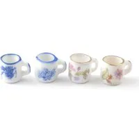 Floral Mugs x 4 for 12th Scale Dolls House