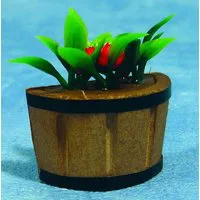 Plant Tub with Plants for 12th Scale Dolls House