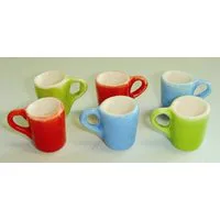 Coloured Mugs x 6 for 12th Scale Dolls House