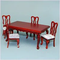 Rectangular Dining Table and Chairs for 12th Scale Dolls House