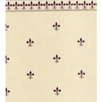 Burgundy Fleur de Lys Wallpaper for 12th Scale Dolls House