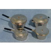 Saucepans x 4 for 12th Scale Dolls House