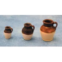 Stoneware Jugs x 3 for 12th Scale Dolls House