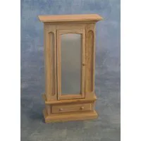 Bare Wood Mirrored Wardrobe for 12th Scale Dolls House