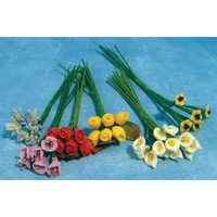 Bunches of Flowers x 6 for 12th Scale Dolls House