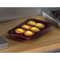 Yorkshire Puddings on Baking Tray for 12th Scale Dolls House