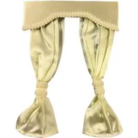 Cream Pleated Curtains with Pelmet for 12th Scale Dolls House