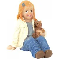 Modern Young Girl with Teddy Bear Figure for 12th Scale Dolls House