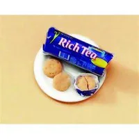 Rich Tea Biscuits On Plate for 12th Scale Dolls House