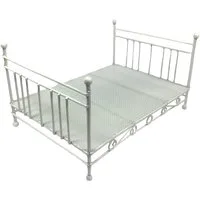 White Wire Double Bed for 12th Scale Dolls House