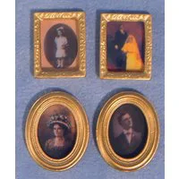 Oval and Rectangular Photo Frames x 2 for 12th Scale Dolls House