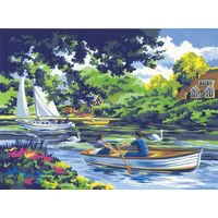 Painting By Numbers Boating on the River