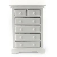 White Chest of Six Drawers for 12th Scale Dolls House