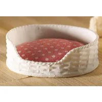 White and Pink Dogs Bed for 12th Scale Dolls House