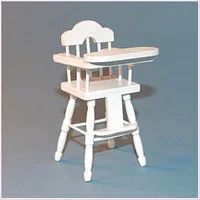 White High Chair for 12th Scale Dolls House