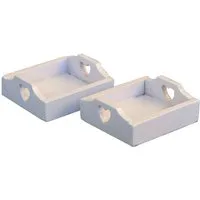 White Trays Pack of 2 for 12th Scale Dolls House