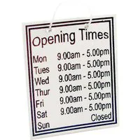 Opening Times Sign for 12th Scale Dolls House