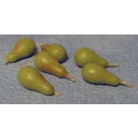 Green Pears x 6 for 12th Scale Dolls House